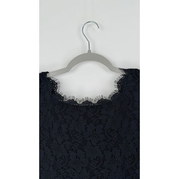 Diane Von Furstenberg Lace Zarita Scoop Mini Dress Womens Size 0 Black New - Picture 7 of 13